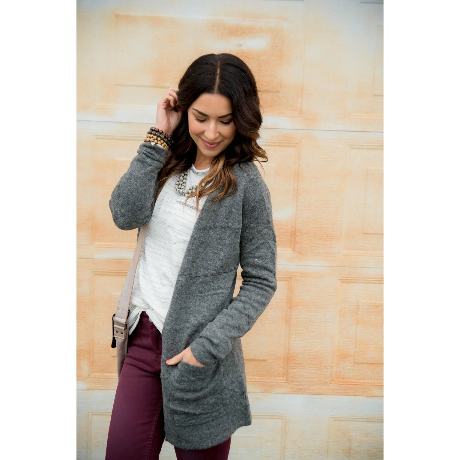Solid Dot Accent Cardigan
