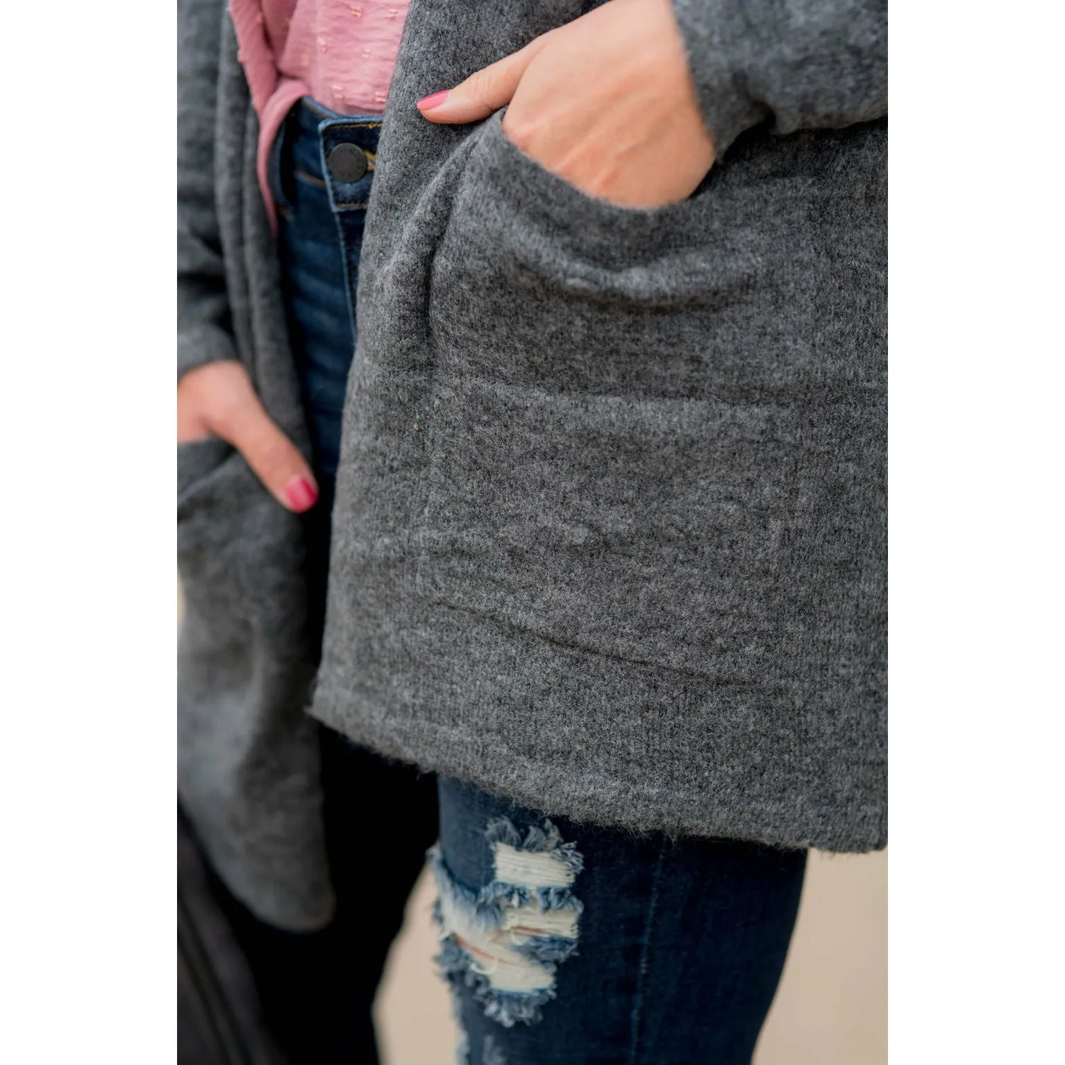 Solid Dot Accent Cardigan
