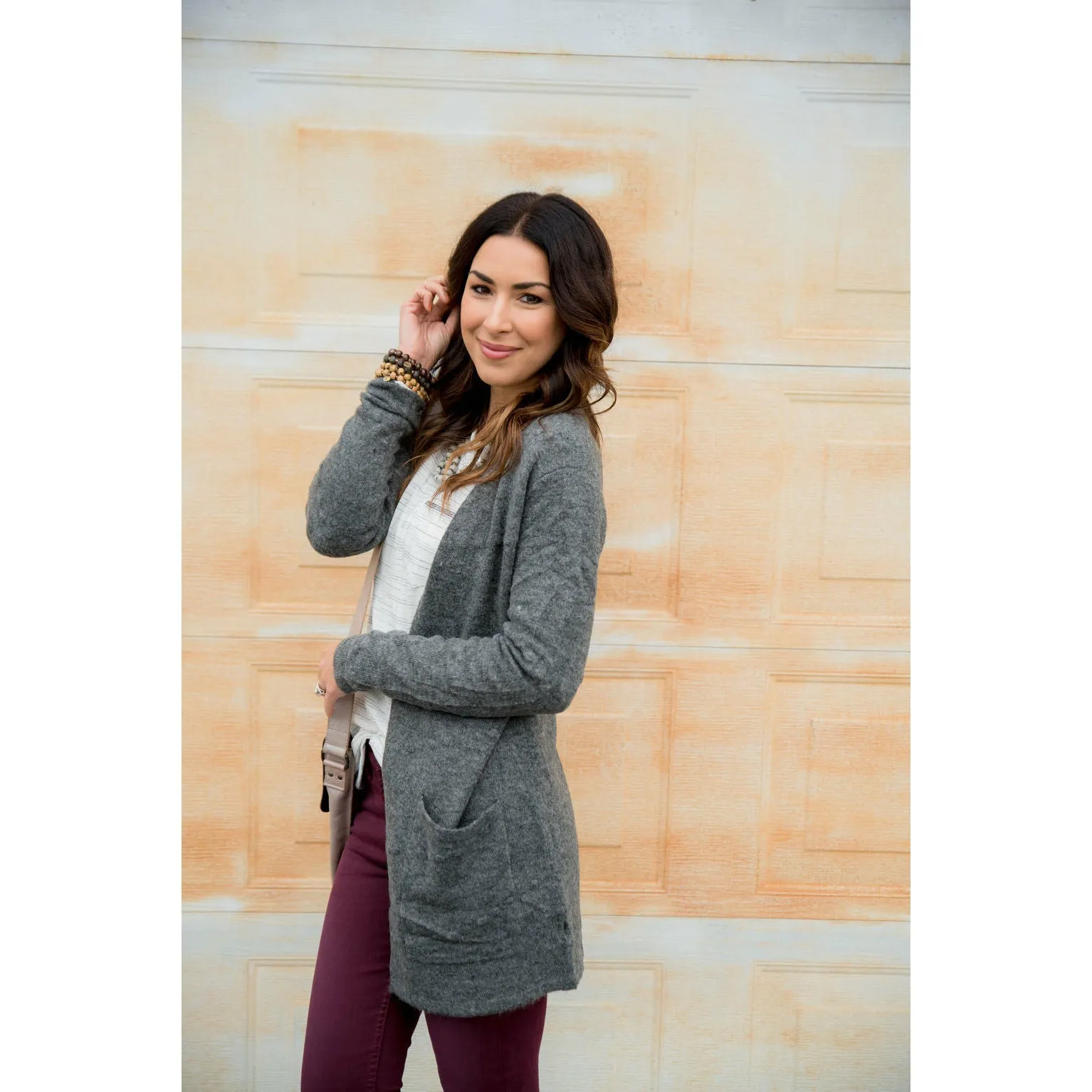 Solid Dot Accent Cardigan