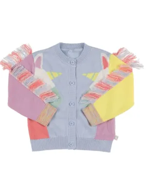 Stella McCartney Kids   Unicorn organic cotton knit cardigan 