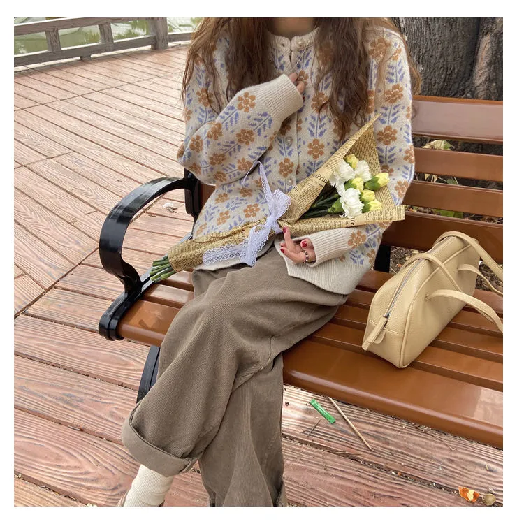 Sweet Floral Button Up Knit Cardigan Sweater - Elevate Your Casual Chic Style! 🌸🧥