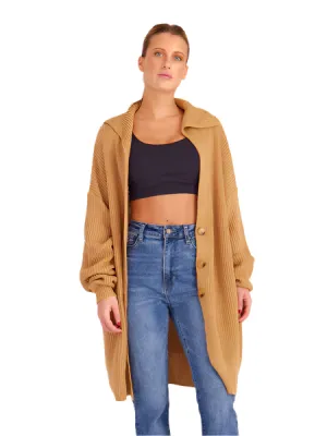 TEEK - Collared Three-Button Pocketed Cardigan