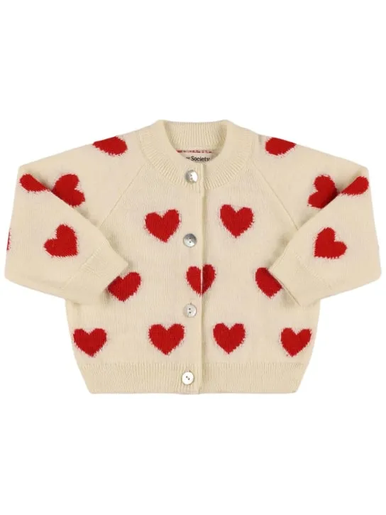The New Society   Printed wool blend knit cardigan 