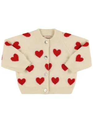 The New Society   Printed wool blend knit cardigan 