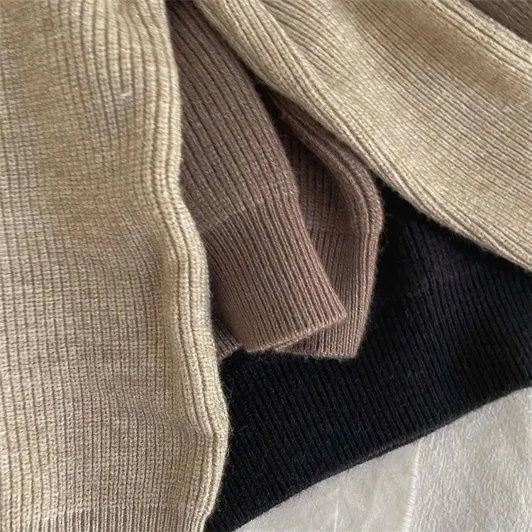 Turtleneck Rib Solid Pullover