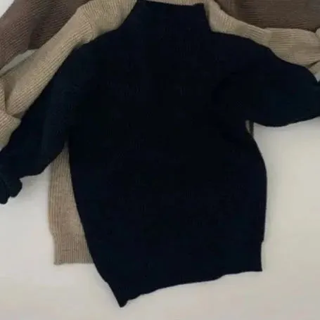 Turtleneck Rib Solid Pullover