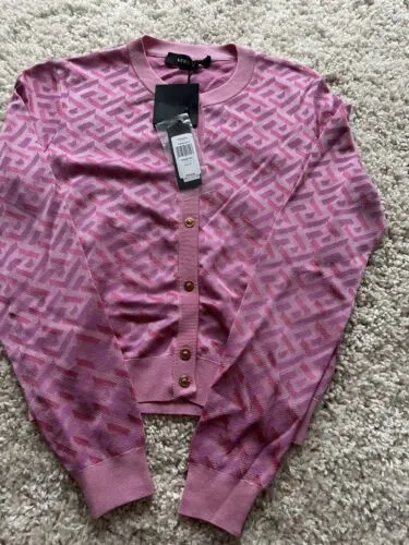 Versace La Greca monogram blend knit cardigan Ladies Size