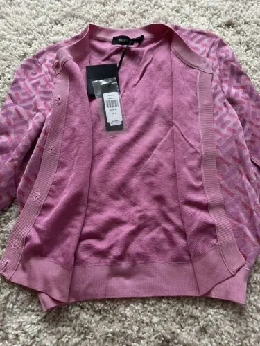 Versace La Greca monogram blend knit cardigan Ladies Size