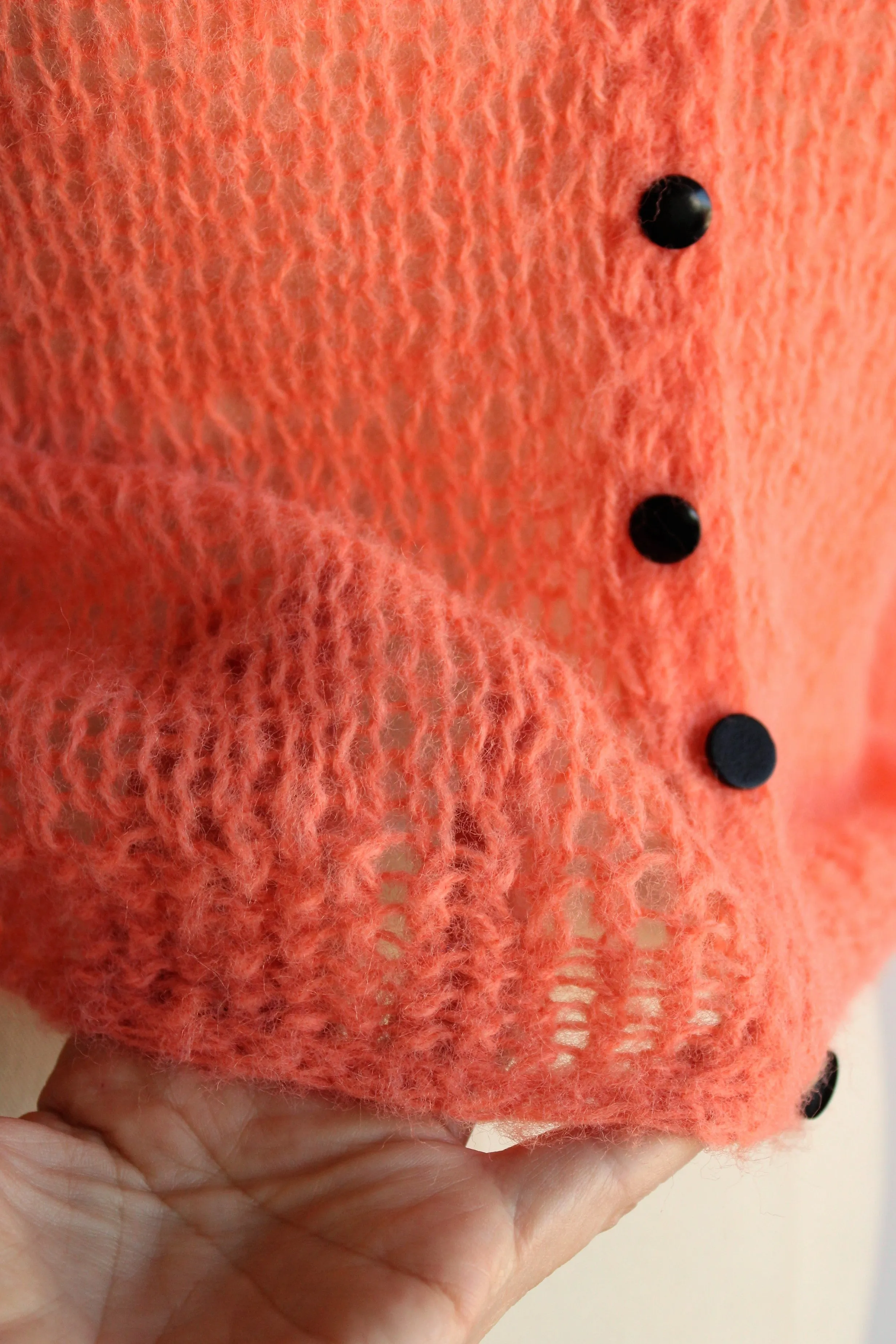Vintage 1960s 1970s Orange Cardigan
