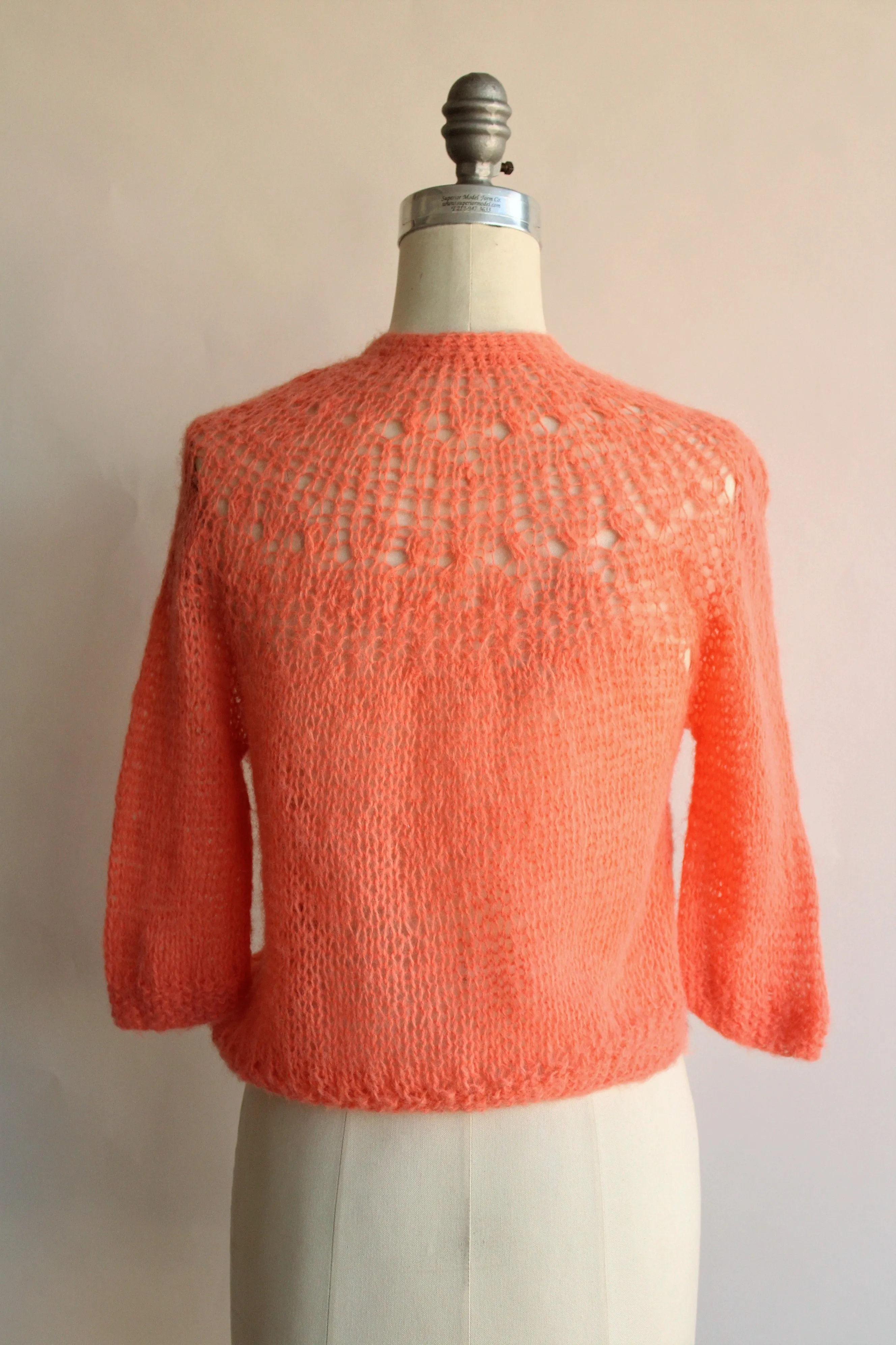 Vintage 1960s 1970s Orange Cardigan