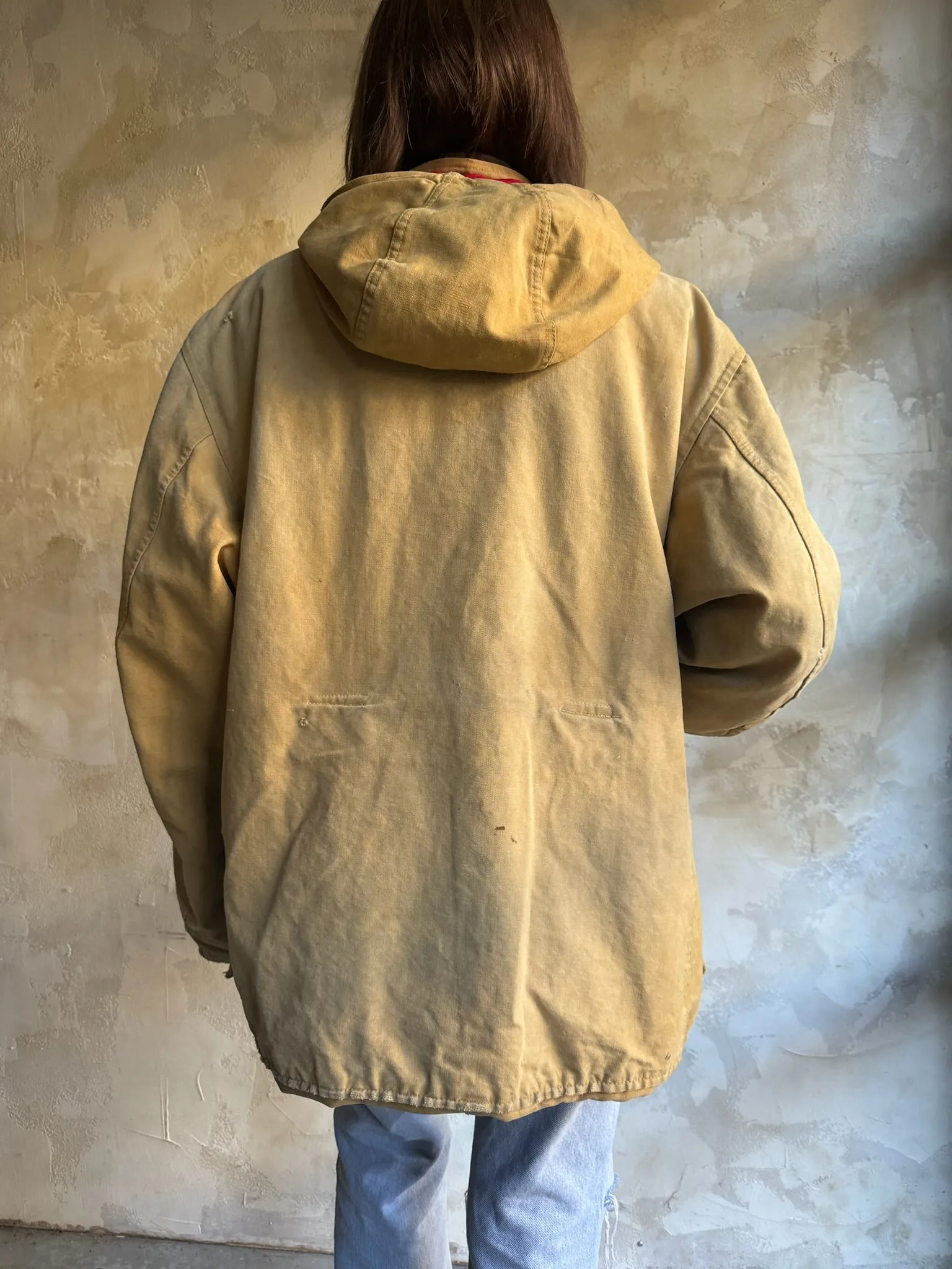 Vintage Khaki Fishermans Jacket