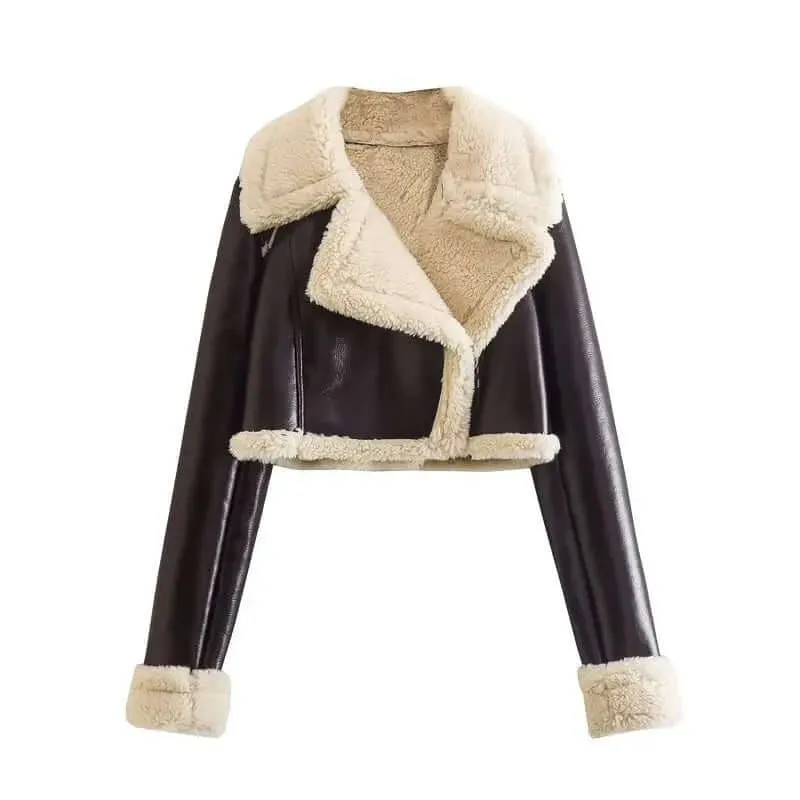 Women's Fleece-Lined Short Jacket: Warmth and Style
