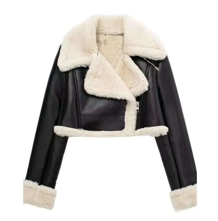 Women's Fleece-Lined Short Jacket: Warmth and Style