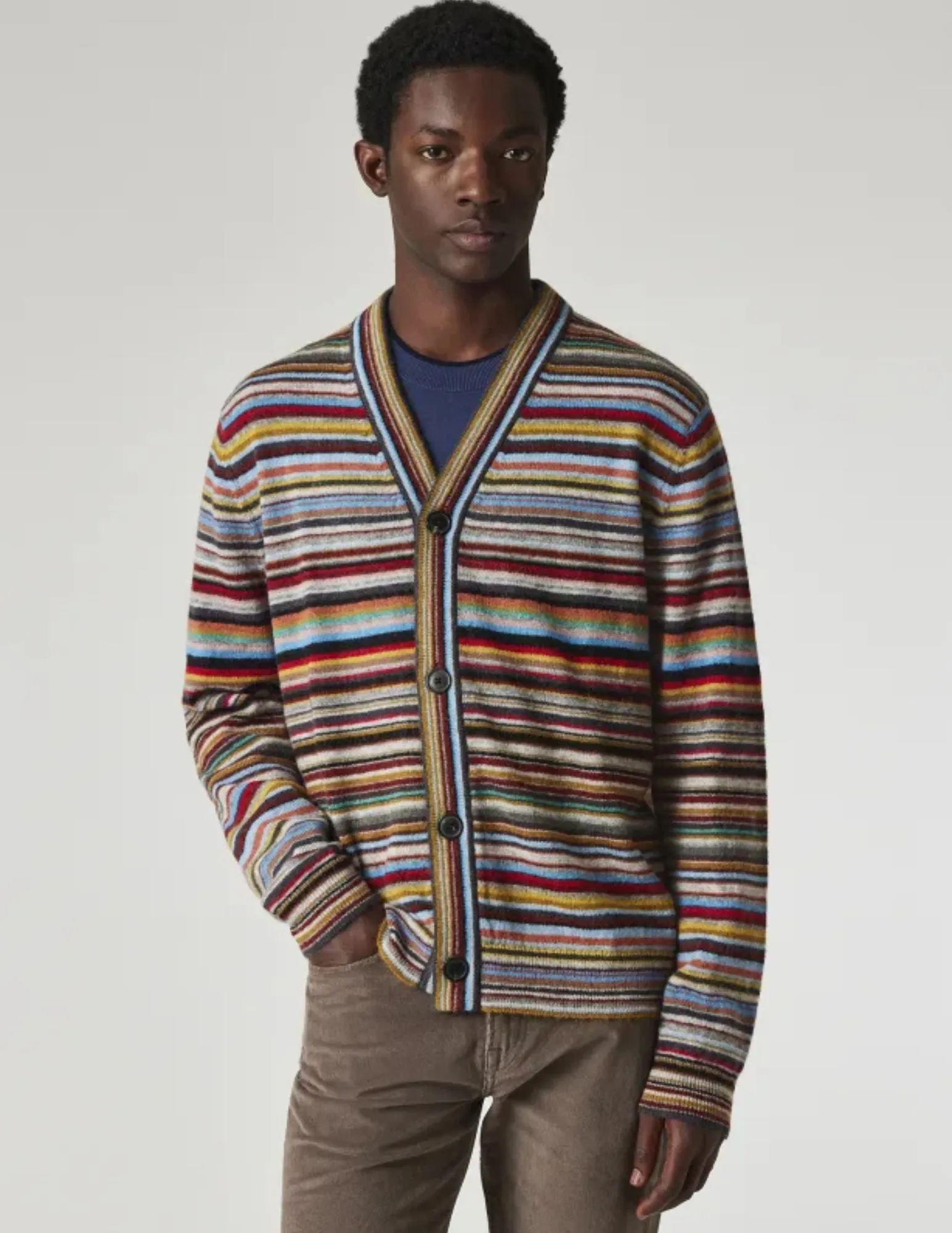 Wool-Mohair Cardigan | 'Signature Stripe'